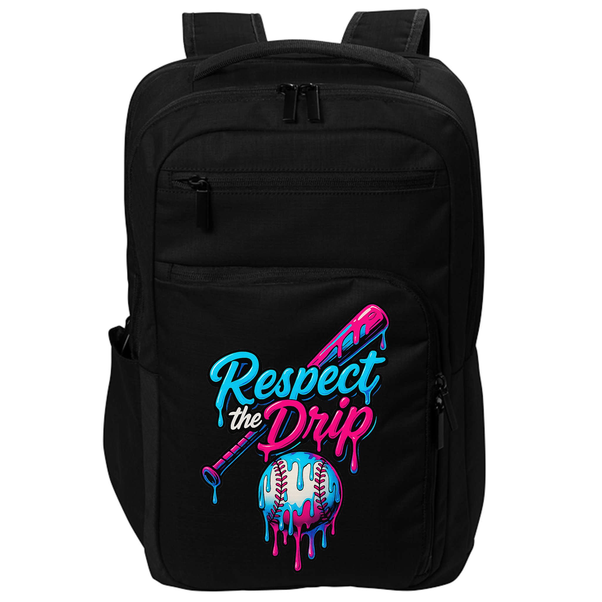 Baseball Drip Home Plate Sports Respect The Drip Impact Tech Backpack