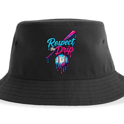 Baseball Drip Home Plate Sports Respect The Drip Sustainable Bucket Hat