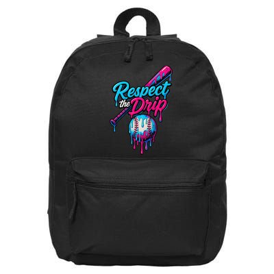 Baseball Drip Home Plate Sports Respect The Drip 16 in Basic Backpack
