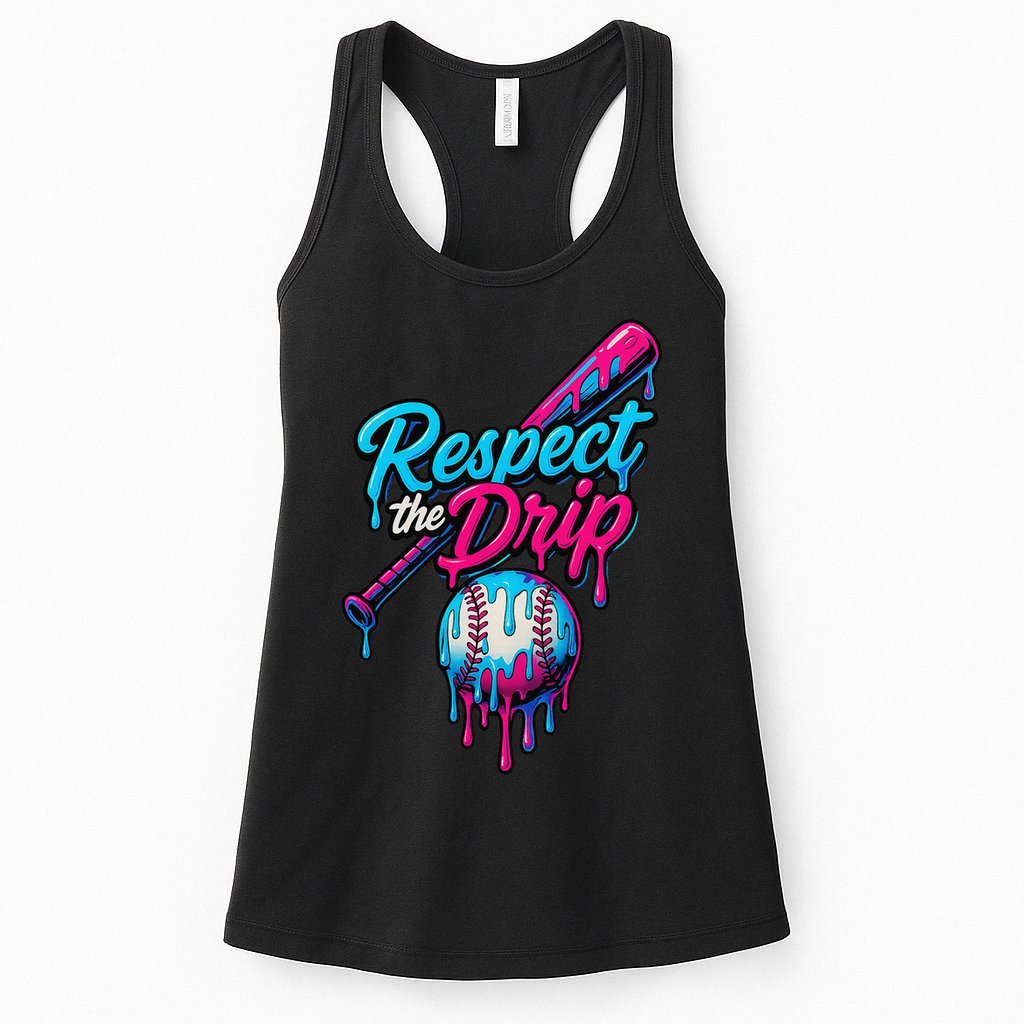 Baseball Drip Home Plate Sports Respect The Drip Womens Tank Top