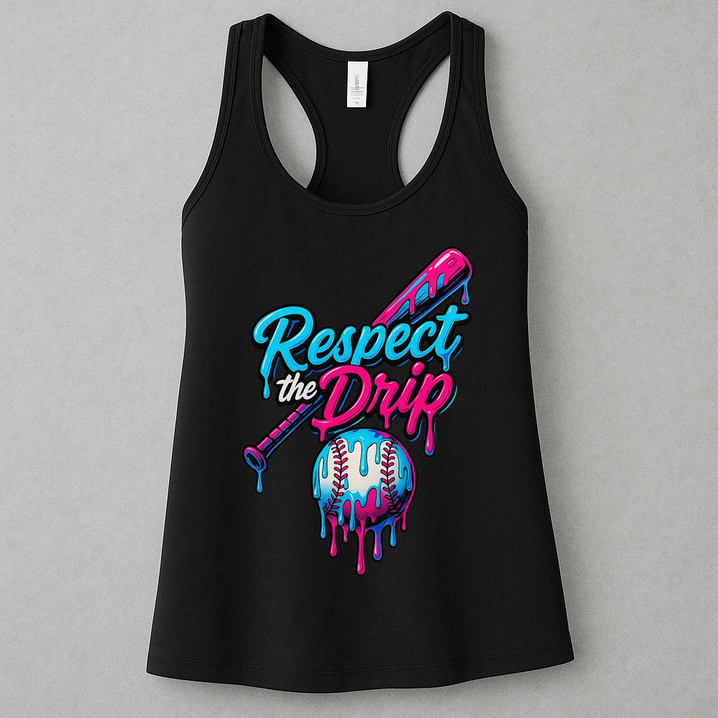 Baseball Drip Home Plate Sports Respect The Drip Womens Tank Top