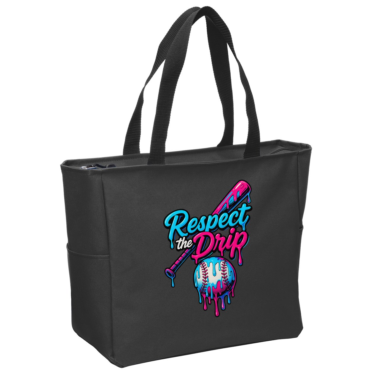 Baseball Drip Home Plate Sports Respect The Drip Zip Tote Bag