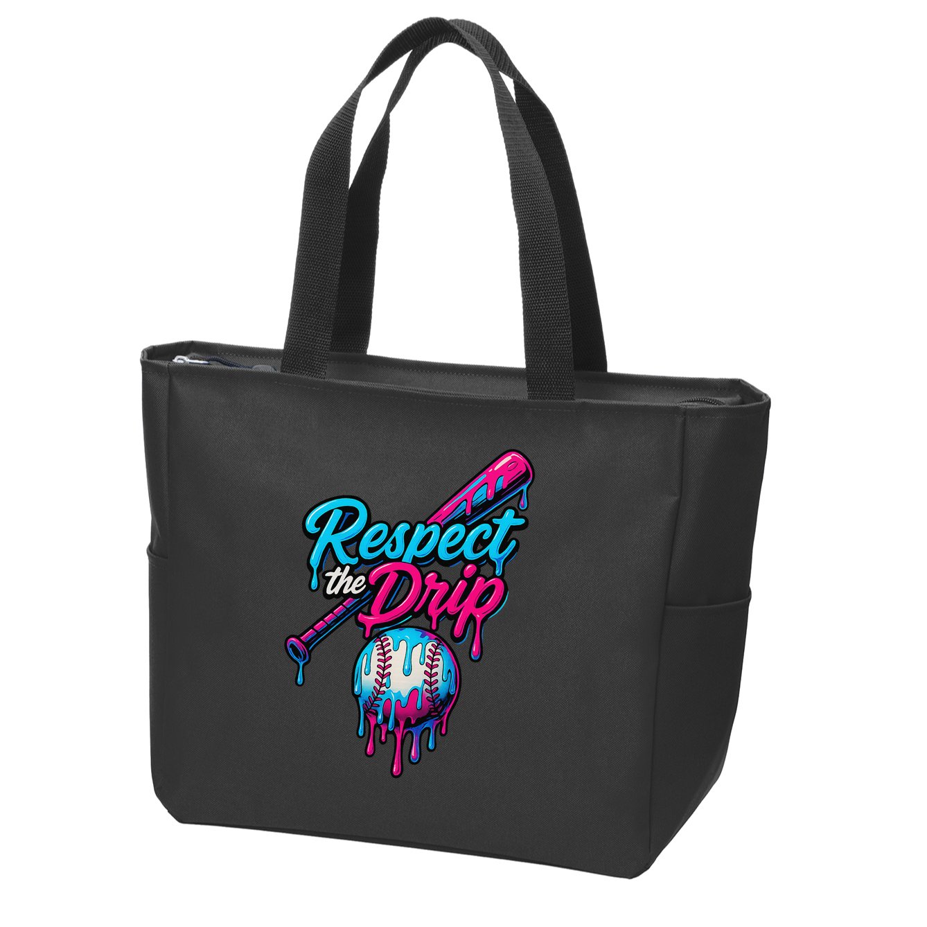 Baseball Drip Home Plate Sports Respect The Drip Zip Tote Bag