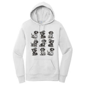 Boo Dachshund Halloween Spooky Dog Wiener Halloween Costume Women's Pullover Hoodie