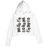 Boo Dachshund Halloween Spooky Dog Wiener Halloween Costume Crop Fleece Hoodie