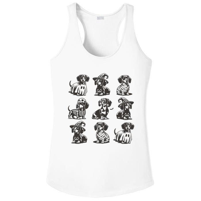 Boo Dachshund Halloween Spooky Dog Wiener Halloween Costume Ladies PosiCharge Competitor Racerback Tank