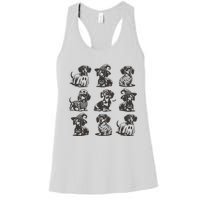 Boo Dachshund Halloween Spooky Dog Wiener Halloween Costume Women's Racerback Tank