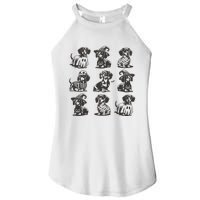 Boo Dachshund Halloween Spooky Dog Wiener Halloween Costume Women's Perfect Tri Rocker Tank