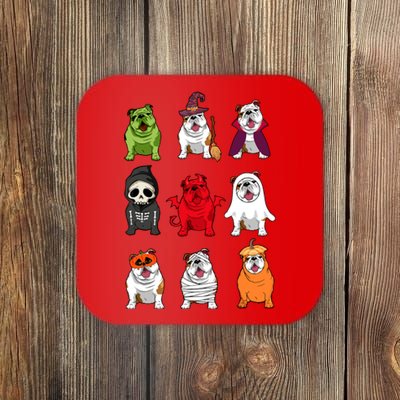 Bulldogs Dog Halloween Funny Bulldogs Costume Ghost Monster Coaster