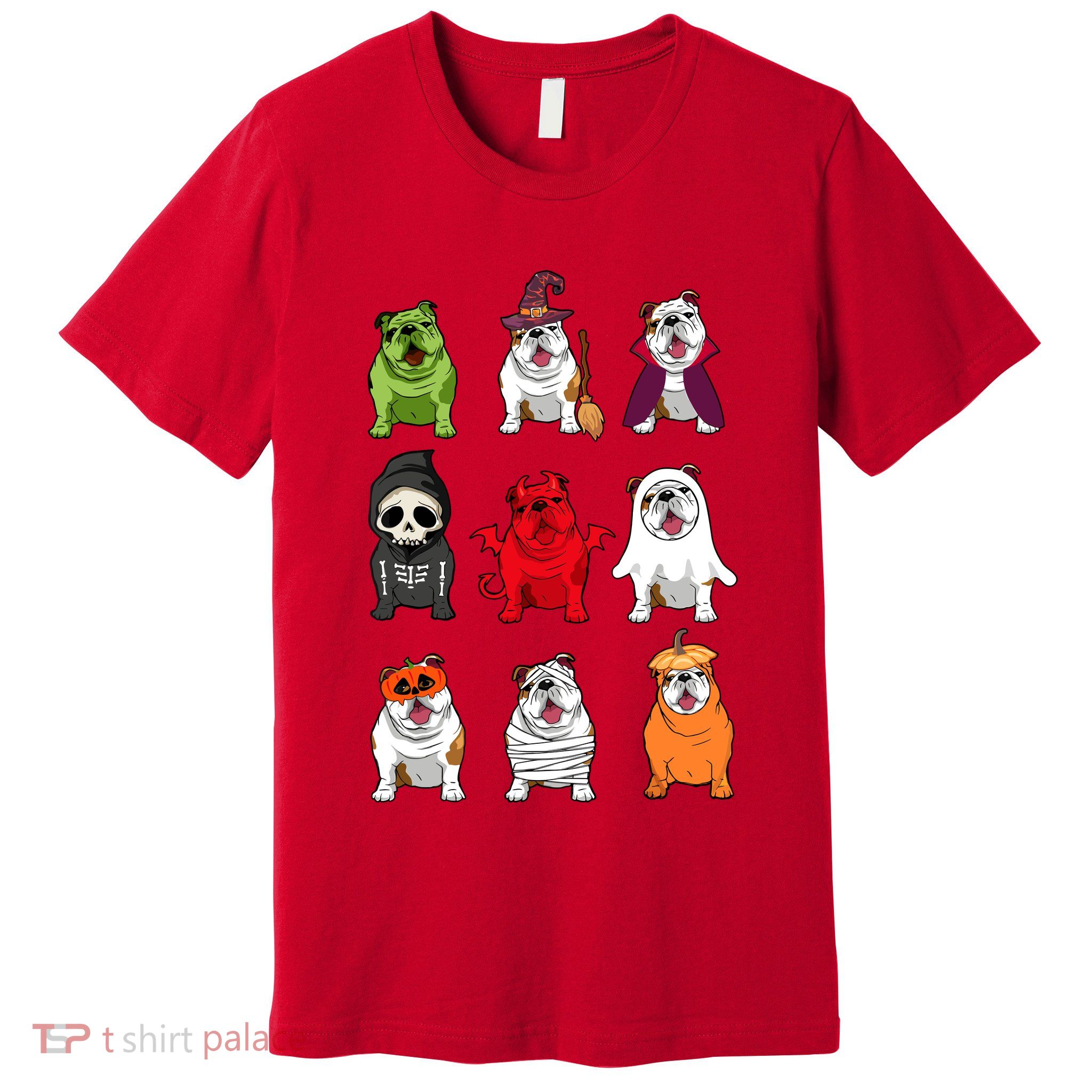 Bulldogs Dog Halloween Funny Bulldogs Costume Ghost Monster Premium T-Shirt