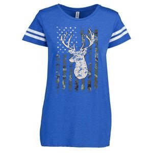 Buck Deer Hunting Camouflage Flag Hunter Enza Ladies Jersey Football T-Shirt