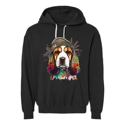 Beagle Dog Hippie Funny dog lovers Garment-Dyed Fleece Hoodie