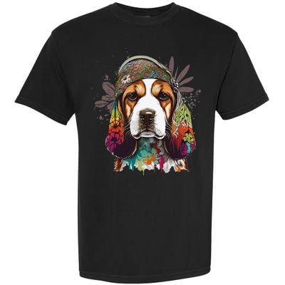 Beagle Dog Hippie Funny dog lovers Garment-Dyed Heavyweight T-Shirt