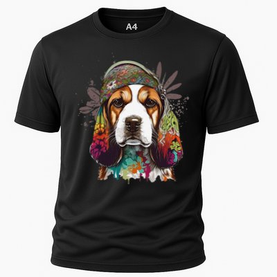 Beagle Dog Hippie Funny dog lovers Performance Shirt