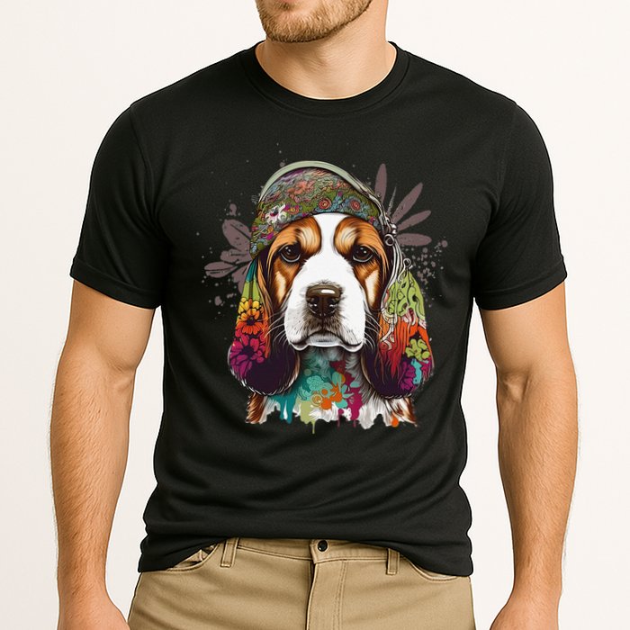 Beagle Dog Hippie Funny dog lovers Cooling Performance Crew T-Shirt