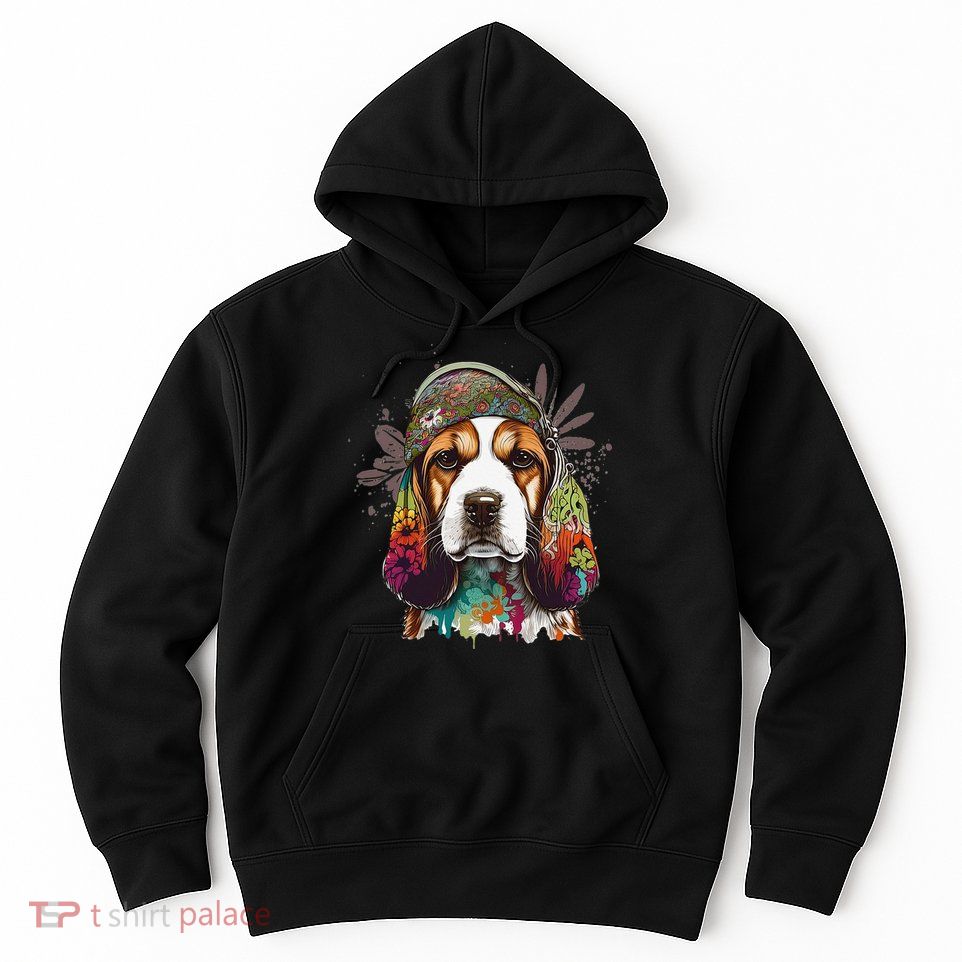 Beagle Dog Hippie Funny dog lovers Hoodie