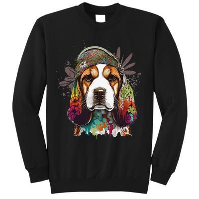 Beagle Dog Hippie Funny dog lovers Sweatshirt