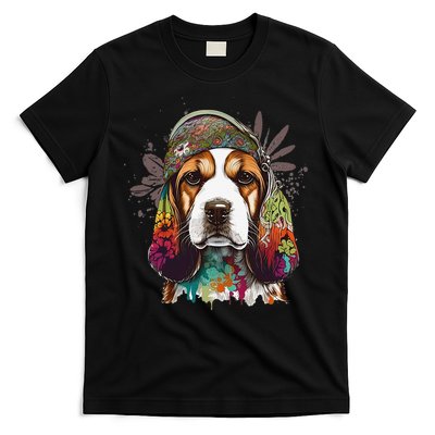 Beagle Dog Hippie Funny dog lovers T-Shirt