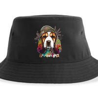 Beagle Dog Hippie Funny dog lovers Sustainable Bucket Hat
