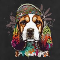 Beagle Dog Hippie Funny dog lovers Adult Drive Performance Visor