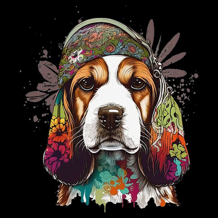 Beagle Dog Hippie Funny dog lovers 16 in Basic Backpack