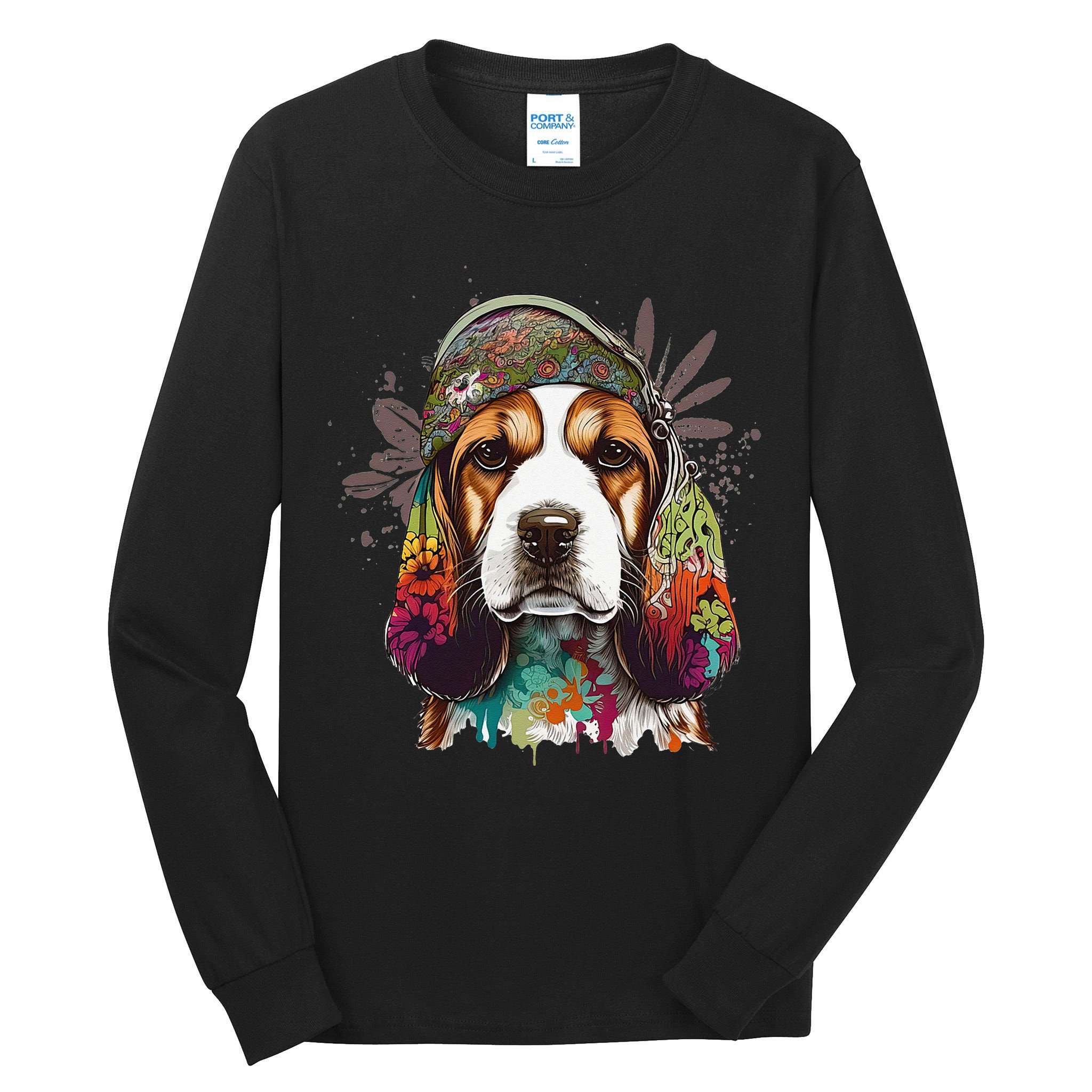 Beagle Dog Hippie Funny dog lovers Tall Long Sleeve T-Shirt