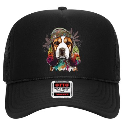 Beagle Dog Hippie Funny dog lovers Trucker Hat