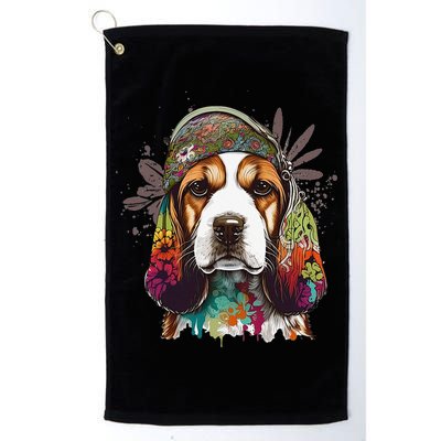 Beagle Dog Hippie Funny dog lovers Golf Towel