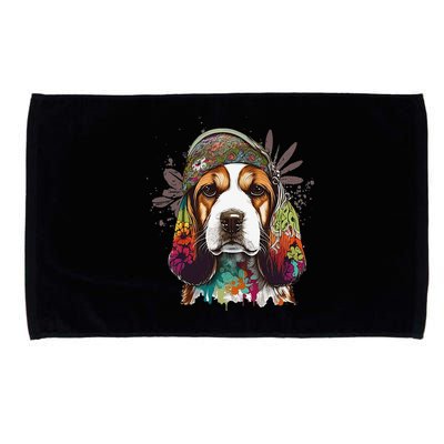 Beagle Dog Hippie Funny dog lovers Microfiber Hand Towel