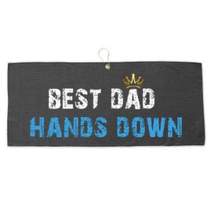 Best Dad Hands Down Large Microfiber Waffle Golf Towel