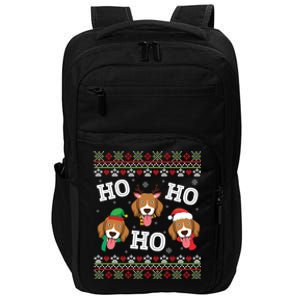 Beagle Dog Ho Ho Ho Merry Christmas Day Dad Mom Ugly Sweater Funny Gift Impact Tech Backpack