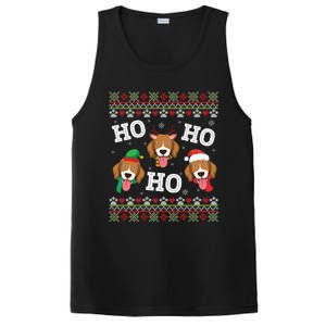 Beagle Dog Ho Ho Ho Merry Christmas Day Dad Mom Ugly Sweater Funny Gift PosiCharge Competitor Tank