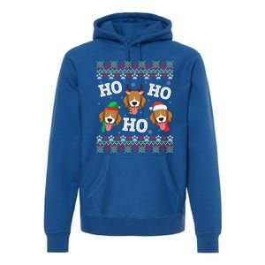 Beagle Dog Ho Ho Ho Merry Christmas Day Dad Mom Ugly Sweater Funny Gift Premium Hoodie