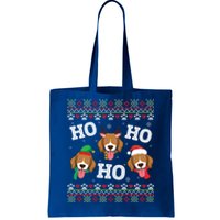 Beagle Dog Ho Ho Ho Merry Christmas Day Dad Mom Ugly Sweater Funny Gift Tote Bag