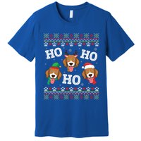 Beagle Dog Ho Ho Ho Merry Christmas Day Dad Mom Ugly Sweater Funny Gift Premium T-Shirt