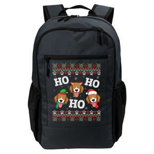 Beagle Dog Ho Ho Ho Merry Christmas Day Dad Mom Ugly Sweater Funny Gift Daily Commute Backpack