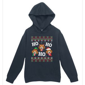 Beagle Dog Ho Ho Ho Merry Christmas Day Dad Mom Ugly Sweater Funny Gift Urban Pullover Hoodie