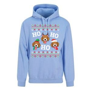 Beagle Dog Ho Ho Ho Merry Christmas Day Dad Mom Ugly Sweater Funny Gift Unisex Surf Hoodie