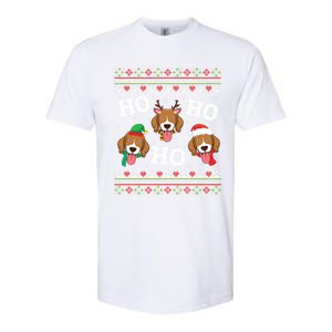 Beagle Dog Ho Ho Ho Merry Christmas Day Dad Mom Ugly Sweater Funny Gift Softstyle CVC T-Shirt