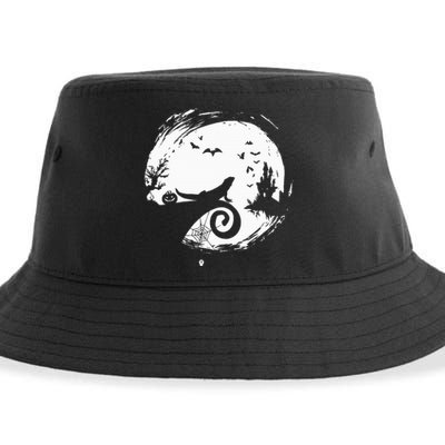 Bearded Dragon Halloween Costume Moon Silhouette Creepy Sustainable Bucket Hat