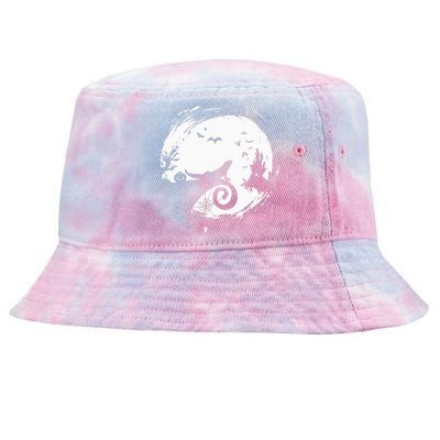 Bearded Dragon Halloween Costume Moon Silhouette Creepy Tie-Dyed Bucket Hat