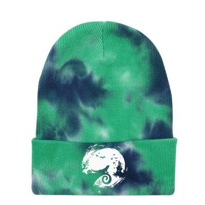 Bearded Dragon Halloween Costume Moon Silhouette Creepy Tie Dye 12in Knit Beanie