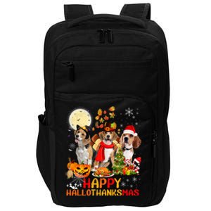 Beagle Dog Halloween Merry Christmas Happy Hallothanksmas Gift Impact Tech Backpack