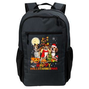 Beagle Dog Halloween Merry Christmas Happy Hallothanksmas Gift Daily Commute Backpack