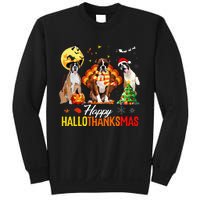 Boxer Dog Happy Hallothanksmas Halloween Thanksgiving Xmas Sweatshirt