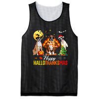 Boxer Dog Happy Hallothanksmas Halloween Thanksgiving Xmas Mesh Reversible Basketball Jersey Tank