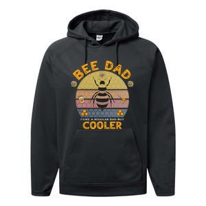 Bee Dad Honey I like A Regular Dad but Cooler Humor Performance Fleece Hoodie