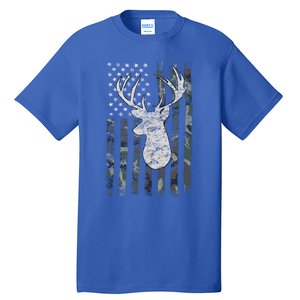 Buck Deer Hunting Camouflage Flag Hunter Funny Gift Tall T-Shirt