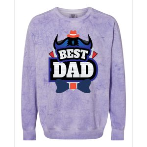 Best Dad Happy Fathers Day Colorblast Crewneck Sweatshirt