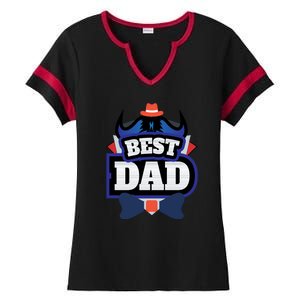 Best Dad Happy Fathers Day Ladies Halftime Notch Neck Tee